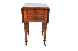 An Edwardian mahogany pot cupboard drop leaf table.