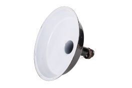 An industrial 1950s Czechoslovakian enamel lamp shade.