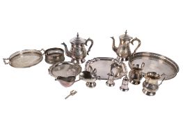 A collection of assorted silver plated tableware items.
