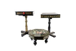 Three 20th century Indian lacquered occasional tables.