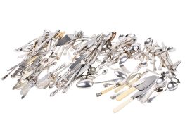 A quantity of assorted silver plated cutlery. Including knives, forks and spoons, etc.