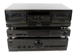 Three pieces of Technics audio equipment.
