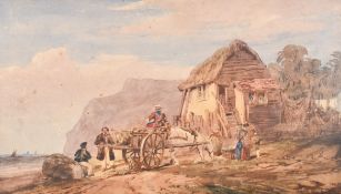 19th century English School watercolour - Loading the Catch.