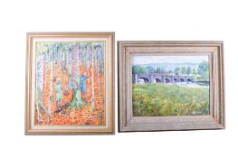 Two Nesta Hesketh (20th Century) - oil on board. Both signed and framed, max.