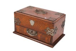 Late 19th century/Early 20th century oak smoker's cabinet.