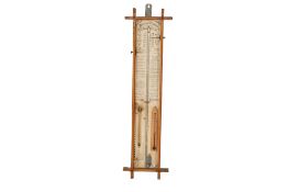 Admiral Fitzroy light oak cased barometer. Having adjustable markers.