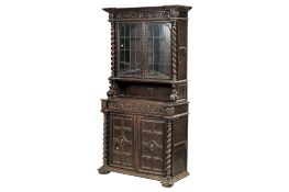 A late 19th century continental oak side cabinet or dresser.