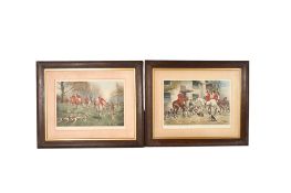 George Wright (1860-1942) - a pair of signed hunting scenes prints.