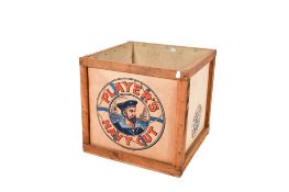 A vintage Player's Navy Cut cigarette crate.