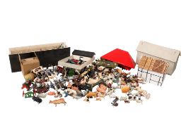 A large quantity of toy farm related items.
