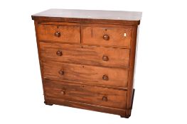 A Victorian mahogany chest of drawers.