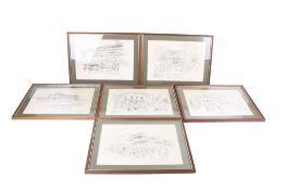 Elizabeth Chalmers (British, 1939-2011), a set of six prints depicting scenes at Ascot.