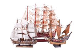 A group of three assorted 20th century model sailing ships.