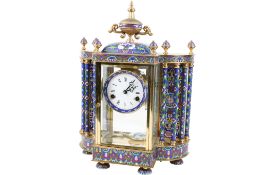 Reproduction cloisonne enamel French style mantel clock.