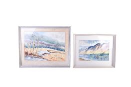 Harold Stewart (20th Century) - two signed landscape watercolours. Both framed and glazed, max.