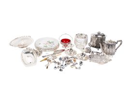 Collection of silver plate.