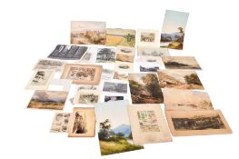 A collection of assorted 19th century/20th century watercolours, prints and drawings etc.