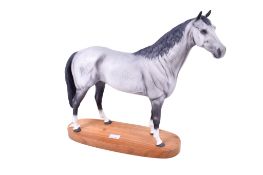 Large Beswick matt grey Hunter horse ceramic figurine.