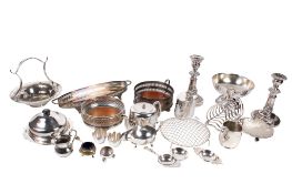 A collection of assorted silver plated items.