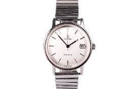 An Omega Genève gentleman's stainless steel wristwatch.