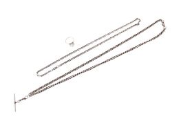 Three pieces of silver jewellery.