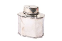 A Victorian silver tea caddy.