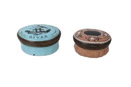 Two late 18th century patch boxes.