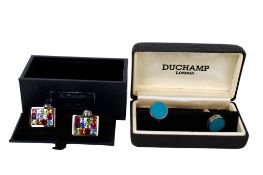 Two pairs of Duchamp style cufflinks.