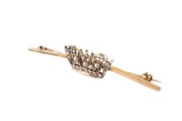 A 9ct gold brooch and pearl bar brooch.