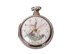 A George III silver cased verge pocket watch.