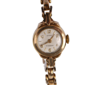 Two 9ct gold and gold plated ladies' vintage dress watches.