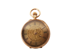A lady's yellow metal pocket watch.