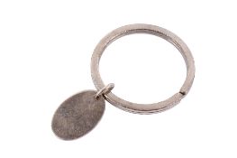 A Tiffany style silver keyring.