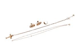 A group of yellow metal items.