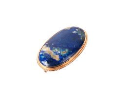 A 14ct gold Soviet Union lapis lazuli brooch.