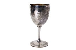 A Victorian silver trophy goblet.