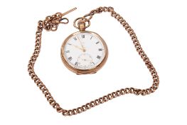 A 9ct gold vintage Webster's City pocket watch and Albert chain.