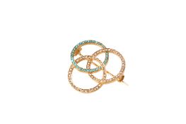 A 20th century 18ct gold (tested) brooch formed of three interlocking circles.