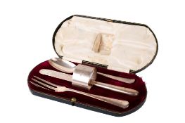 An early 20th century four-piece silver cutlery set. Birmingham hallmarks, gross weight 181.