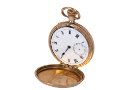 A vintage yellow metal full hunter pocket watch.