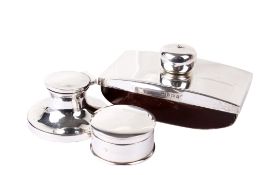 Three silver and silver mounted writing and table items.