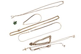 A small group of 9ct gold and yellow metal.