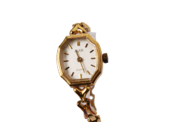 A lady's yellow metal Aviva wristwatch.