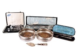 An assortment of Victorian and later silver and silver plate.