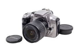 A Canon EOS 300D Digital SLR camera. With a Canon Zoom EF 18-55mm f3.5-5.