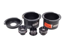 Three Rodenstock Rodagon enlarging lenses. To include a 28mm f4, optics G, a 50mm f2.
