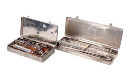 Two cased medical and surgical instrument sets.