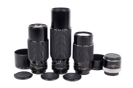 Three Canon FD lenses and a Canon Extender 2x-B. To include; a 50-135mm f3.