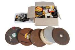Three mixed boxes of cine-reels / film. Mostly 16mm.