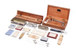 A collection of medical and surgical instruments. To include a wooden cased Willen Bros.